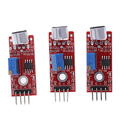 3pcs Module De Capteur De Microphone Sonore De Haute Sensibilité Pour Arduino