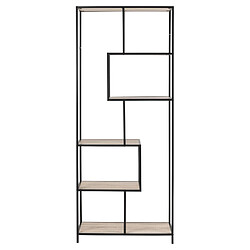 Avis Toilinux Bibliothèque 5 étagères asymétriques en MDF et métal - Noir et beige