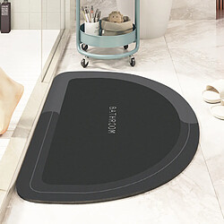 LUUCOZK Tapis de bain antidérapants, absorbants, à séchage rapide, décoration de salle de bain, gris foncé, demi-rond-40 x 60CM 