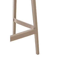 Decoshop26 Tabouret de bar pour intérieur ou extérieur en plastique beige empilable avec repose-pieds 10_MDJ10229 pas cher