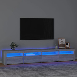 Maison Chic Meubles TV avec lumières LED - Banc TV pour salon Sonoma gris 240x35x40 cm -MN58545