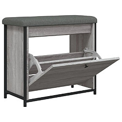 Maison Chic Banc à chaussures | Meuble de rangement à chaussures Meuble d'Entrée tiroir rabattable sonoma gris 62x32x56 cm -MN99573 pas cher