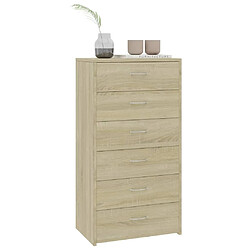 Avis Maison Chic Buffet commode,console avec 6 tiroirs pour rangement Chêne sonoma 50x34x96 cm Aggloméré -MN27786