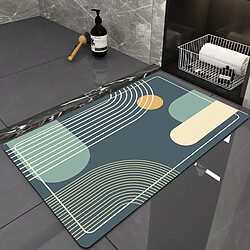 LUUCOZK Tapis de bain antidérapants absorbants à séchage rapide, décoration de salle de bain, motif 2-60 x90CM 