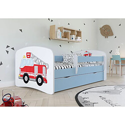 Lit Babydreams pompier bleu sans matelas tiroir 180/80 