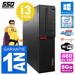 PC Lenovo ThinkCentre M800 SFF Intel i3-6100 RAM 8Go SSD 480Go Windows 10 Wifi · Occasion 