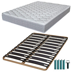 Ebac Matelas mousse + Sommier métal C310 140x190 Madere - Hauteur 24 cm - Soutien ferme