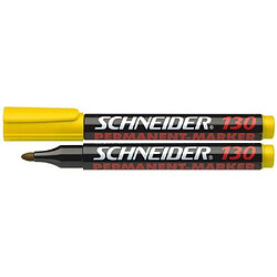 Schneider Lot de 10 marqueurs permanents rechargeables Maxx 130 1-3 mm avec encre anti-dessèchement Jaune Import Allemagne 