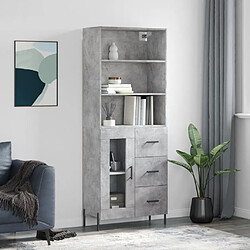 Maison Chic Buffet,Meuble de Rangement,commode pour salon,Cuisine Gris béton 69,5x34x180 cm Bois d'ingénierie -MN79812