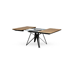 Lisa Design Belize - table à manger carrée extensible - bois et métal - 4 à 8 personnes pas cher