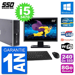 PC HP Compaq Pro 6300 SFF Ecran 22" i5-3470 RAM 8Go SSD 240Go Windows 10 Wifi · Occasion 