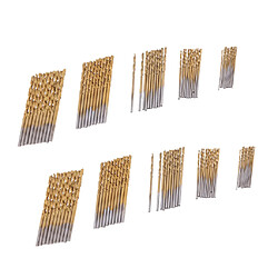 Jeu de forets hélicoïdaux 100 Pcs Foret Titanique HSS Forant Queue Droite 1.0mm-3.0mm Travail du Bois