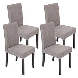 Decoshop26 Lot de 4 chaises de salle à manger en tissu gris pieds foncés CDS04128 