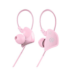 LUUCOZK Écouteurs intra-auriculaires HiFi à double bobine mobile - Sport Bass Q3 Écouteurs filaires à 4 cœurs - Rose 