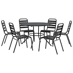 vidaXL Ensemble de chaises de jardin empilables 7 pcs anthracite