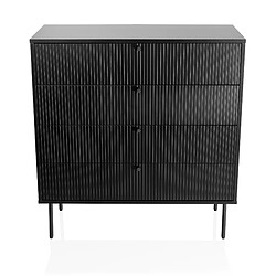 Commode KARBY K 90&nbsp;x&nbsp;40&nbsp;x&nbsp;95&nbsp;cm 4&nbsp;tiroirs noir hjh LIVING 