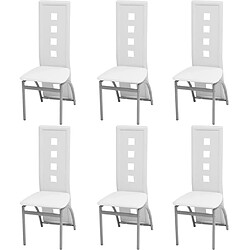 Decoshop26 Lot de 6 chaises de salle à manger cuisine style moderne en synthétique blanc CDS022177 