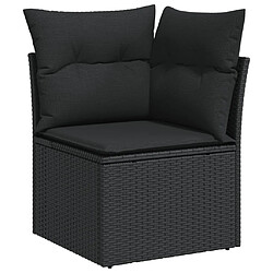 Avis vidaXL Salon de jardin 6 pcs avec coussins noir résine tressée