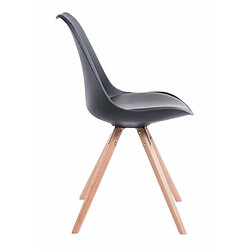 Decoshop26 4 chaises de salle à manger style scandinave en synthétique et plastique noir pieds rond en bois clair CDS10378 