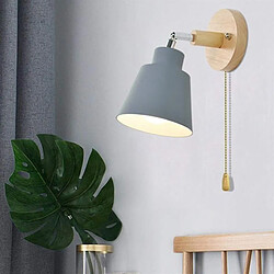 Avis Universal Lampe murale en bois nordique applique murale bord de lit lampe salle de bain couloir de chambre avec fermeture éclair interrupteur pivotant librement