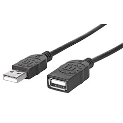 Avis Arte Video Manhattan Câble USB Rallonge Connecteur Mâle A/connecteur Mâle A 1 m Schwarz Noir