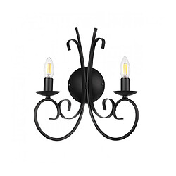 Lumière Applique murale POMPEI 2 Light Métal Noir Couleur : NoirMatériau : MétalNombre d'ampoules : 2Type d'ampoule : E14Ampoules incluses : NonIntensité variable : Oui - Ampoules variables requisesIP : 20Hauteur en Cm : 3