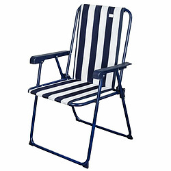 Chaise Pliante Aktive Blanc Blue marine A rayures 43 x 85 x 47 cm (4 Unités)