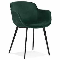 Paris Prix Fauteuil Design en Velours Javier 80cm Vert