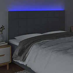 Avis Maison Chic Tête de lit scandinave à LED,meuble de chambre Gris foncé 180x5x118/128 cm Tissu -MN61782