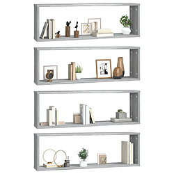 Avis vidaXL Étagères murales cubiques 4 pcs Sonoma gris 80x15x26,5 cm