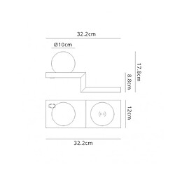 Luminaire Center Applique LED intégré Zanzibar Noir 1 ampoule 17,8cm