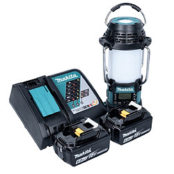 Makita DMR056RG Radio de chantier sans fil FM/DAB+ IP65 360° 18V avec lanterne + 2x Batteries 6,0Ah + Chargeur 