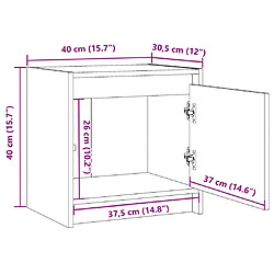 vidaXL Tables de chevet 2 pcs Marron miel 40x30,5x40 cm Bois de pin pas cher