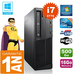 PC Lenovo M92p SFF Core I7-3770 Ram 16Go Disque 500 Go Graveur DVD Wifi W7 · Occasion 