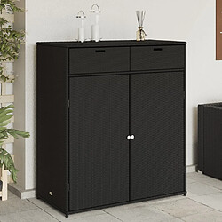 vidaXL Armoire de rangement de jardin noir 105x55x113cm résine tressée 