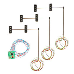 Modèle Traffic Light 3 FEUX HO Echelle OO Modèle Railroad Crossing Conduit Rue LED Feu Signal 7CM 4 #