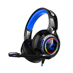 LUUCOZK Casque HiFi à réduction de bruit RVB avec microphone A60 Casque filaire 3,5 mm-noir 