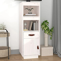 Maison Chic Buffet,Meuble de Rangement,commode pour salon,Cuisine Blanc 34x40x108,5 cm Bois massif de pin -MN78009