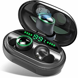 Chrono sans Fil Oreillettes, HiFi Casque stéréo Bluetooth avec Charge de Cas et Microphone intégré pour Sportif Course à Pied