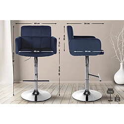 Non Tabouret de bar Los Angeles velours chrome