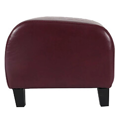 Mendler Tabouret pouf cuir EMMEN, 39x45x47cm ~ rouge pas cher