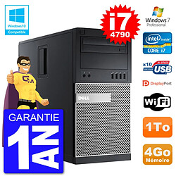 PC Tour DELL 9020 Intel Core I7-4790 RAM 4Go Disque Dur 1To Graveur DVD Wifi W7 · Occasion 