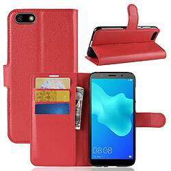 Etui en PU rouge pour votre Huawei Y5 Prime (2018)/Y5 (2018)