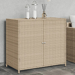 vidaXL Armoire de rangement de jardin beige 83x45x76 cm résine tressée