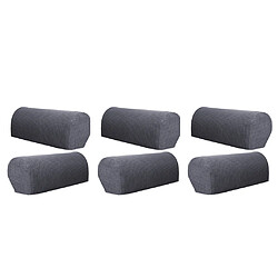 Ensemble de 6 protecteurs d'accoudoir de canapé en flanelle pour meubles gris couverture d'accoudoir de meuble