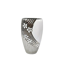 Vase Romimex Blanc Argenté Céramique 14 x 25 x 8 cm