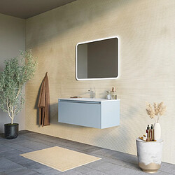 Avis Kiamami Valentina MEUBLE DE SALLE DE BAIN BLEU MAT DE 100 CM, LAVABO EN CÉRAMIQUE, MIROIR | MONACO