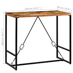 vidaXL Table de bar Bois de récupération massif 120x60x106 cm pas cher