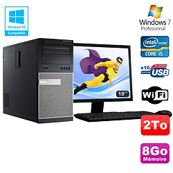 Lot PC Tour Dell 7010 Core I5-3470 3.2Ghz 8Go 2To DVD WIFI Win 7 + Ecran 19 - Occasion