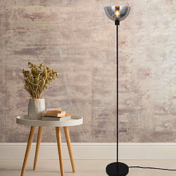 Sampa Helios Lampe de salon design Bolton 170cm métal et verre gris fumé compatible LED Lampadaire Bolton en métal noir et verre gris fumé, puissance maximale de 60W et un culot d ampou...